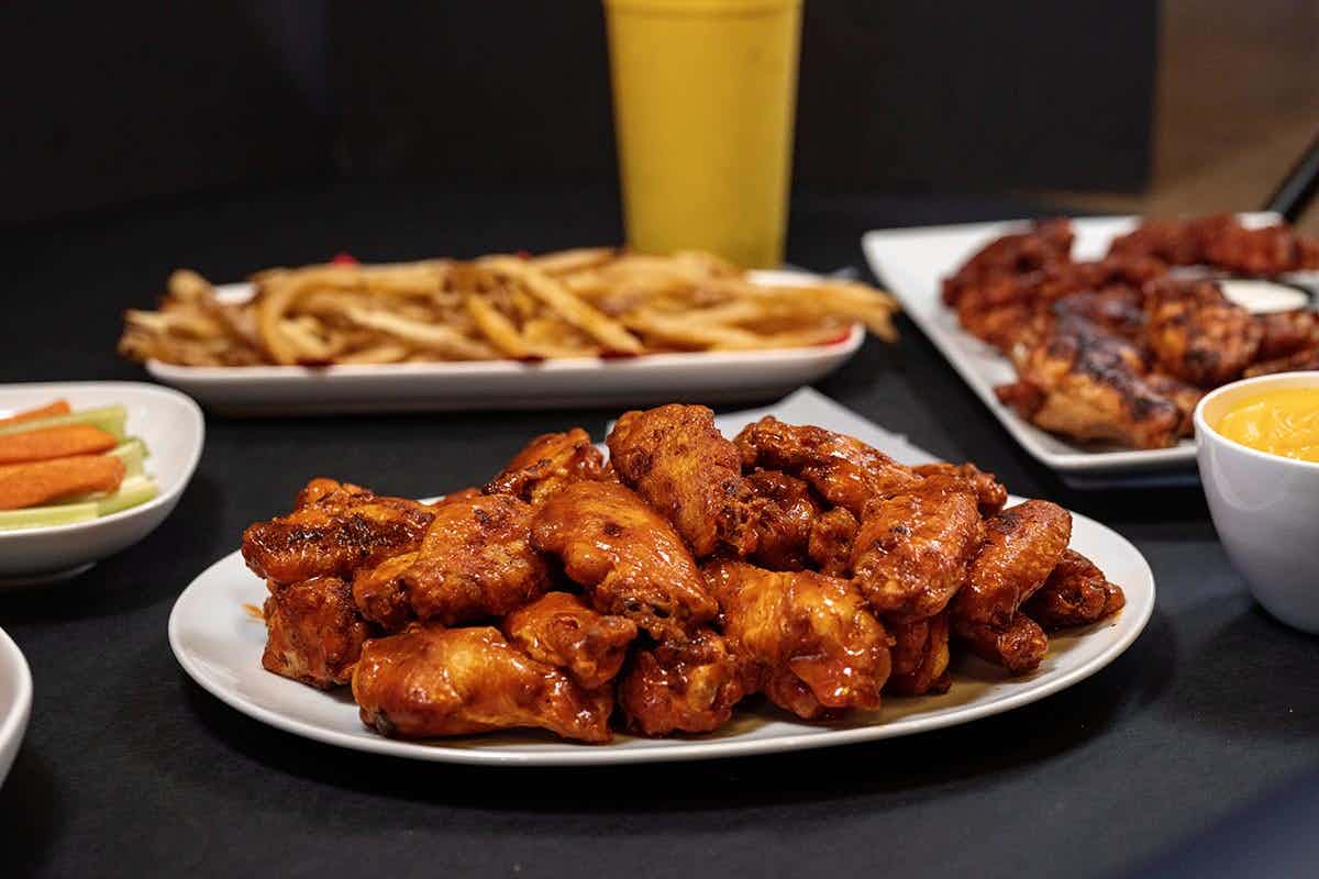plate of wings and sides
